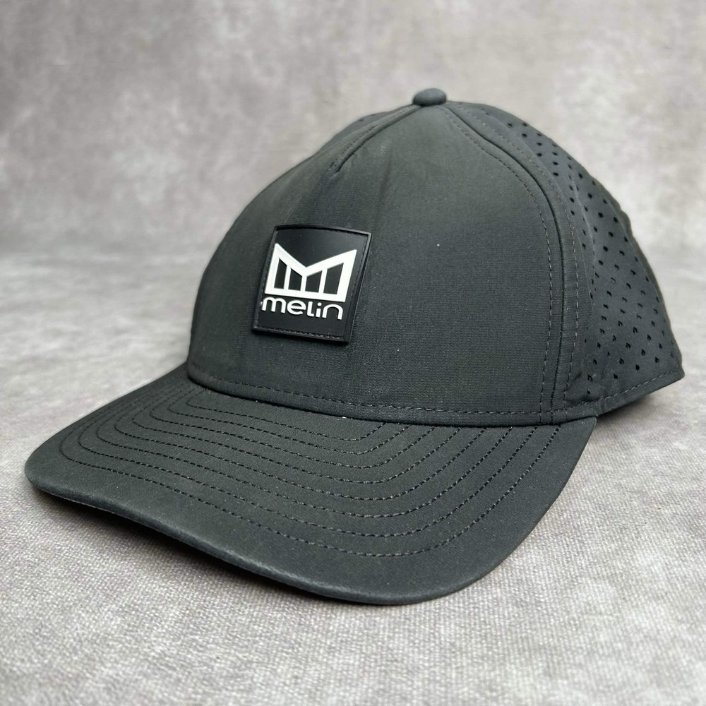 Melin Snapback Hat Black Odyssey Hydro Vented Adjustable 58CM FADED*